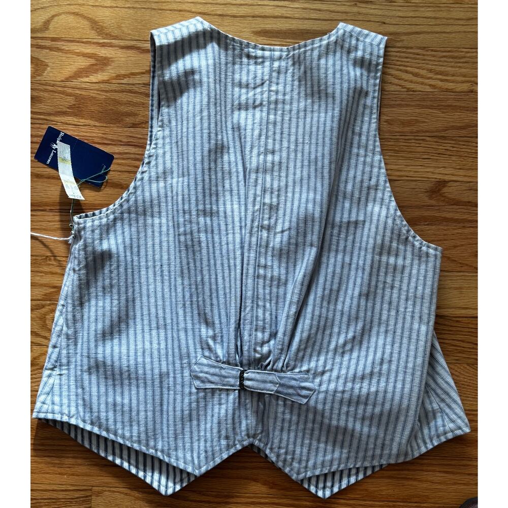 Vintage Ralph Lauren Vest | Cotton | Reversable Cinch-back buckle | NWT